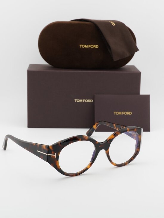 Tom Ford FT5950-B 052 Oval Eyeglasses 53mm – Havana / Blue Light Block main image 8